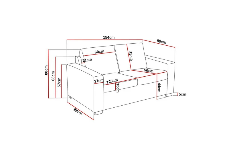 Crazy 2-istuttava Samettisohva - Tummanharmaa - Huonekalut - Sohva - 2:n istuttava sohva