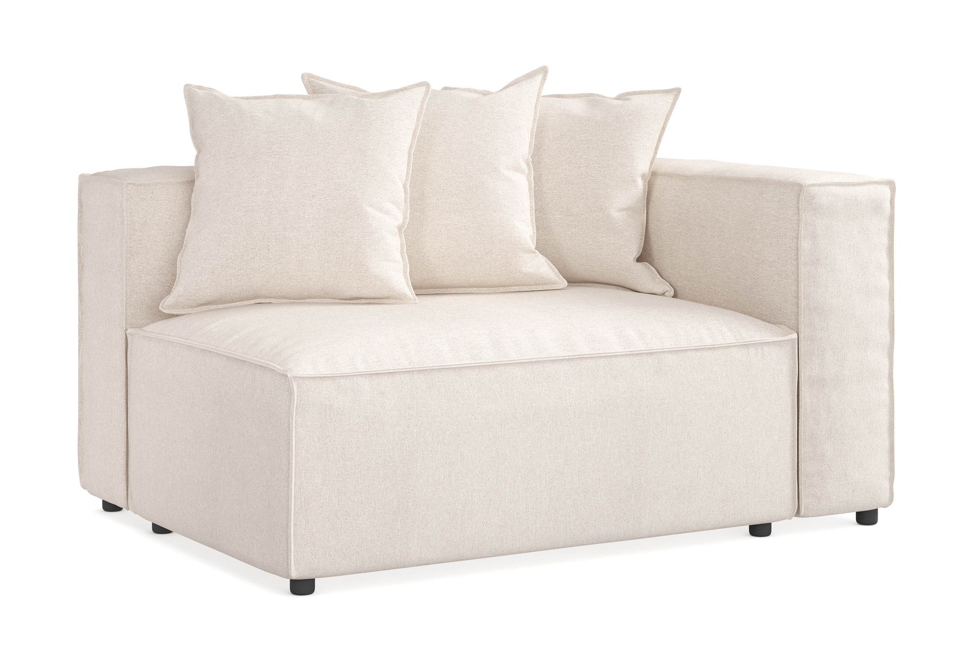 Cubo 2-istuttava Oikeanpuoleinen Moduuli Kangas 120 cm leveä - Beige - Huonekalut - Sohva - 2:n istuttava sohva