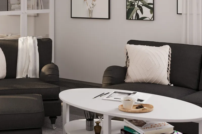 Howard Classic 2-istuttava Kaareva Kangassohva - Tummanharmaa - Huonekalut - Sohva - 2:n istuttava sohva