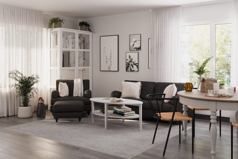 Howard Classic 2-istuttava Kaareva Kangassohva - Tummanharmaa - Huonekalut - Sohva - 2:n istuttava sohva