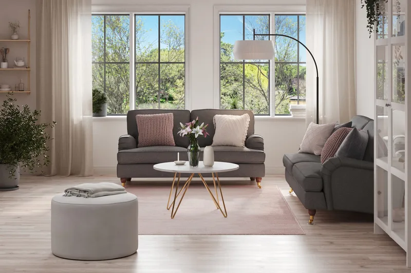 Howard Lyx 2-istuttava Kangassohva - Tummanharmaa - Huonekalut - Sohva - 2:n istuttava sohva