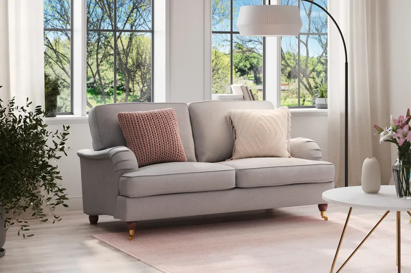 Howard Lyx 2-istuttava Kangassohva - Vaaleanharmaa - Huonekalut - Sohva - 3:n istuttava sohva