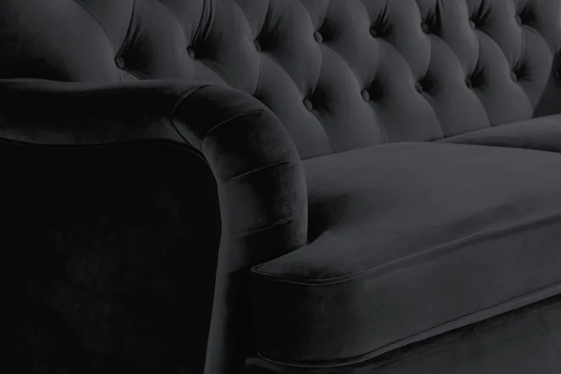 Howard Riviera 2-istuttava Samettisohva - Musta - Huonekalut - Sohva - 2:n istuttava sohva