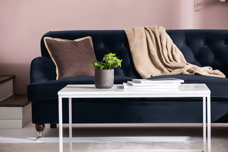 Howard Riviera 2-istuttava Samettisohva - Sininen - Huonekalut - Sohva - 2:n istuttava sohva