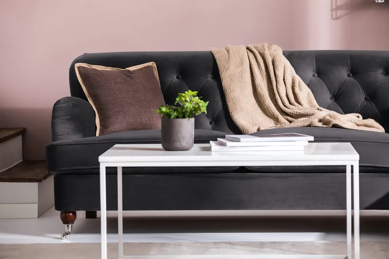 Howard Riviera 2-istuttava Samettisohva - Tummanharmaa - Huonekalut - Sohva - 2:n istuttava sohva