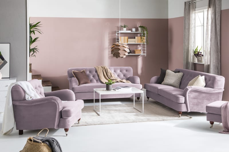 Howard Riviera 2-istuttava Samettisohva - Violetti - Huonekalut - Sohva - 2:n istuttava sohva
