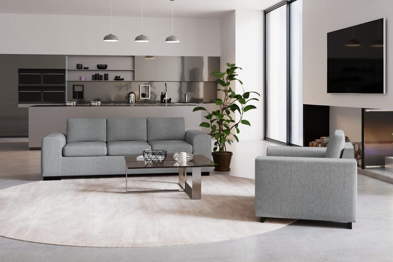 Link 2-istuttava Kangassohva - Vaaleanharmaa - Huonekalut - Sohva - 2:n istuttava sohva