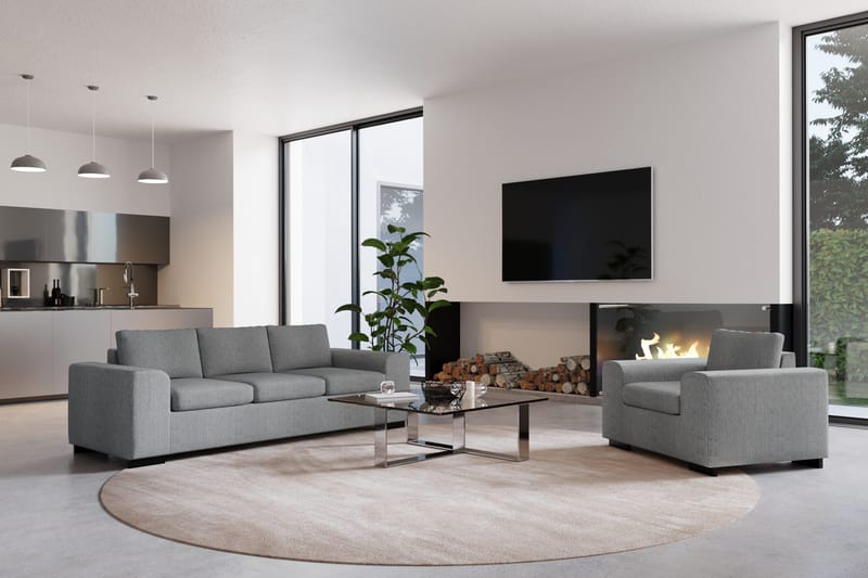 Link 2-istuttava Kangassohva - Vaaleanharmaa - Huonekalut - Sohva - 2:n istuttava sohva