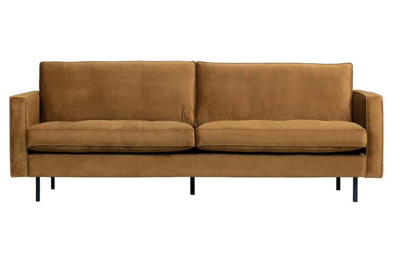 Lissbon 2-istuttava sohva 230 cm samettia, Hunajankeltainen