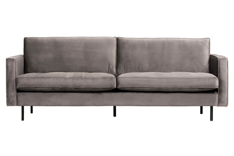 Lissbon 2-istuttava sohva 230 cm samettia, Keskiharmaa