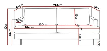Menard Compact 3-istuttava Kangassohva - Beige - Huonekalut - Sohva - 3:n istuttava sohva