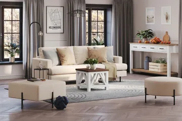 Menard Compact 3-istuttava Kangassohva - Beige - Huonekalut - Sohva - 3:n istuttava sohva