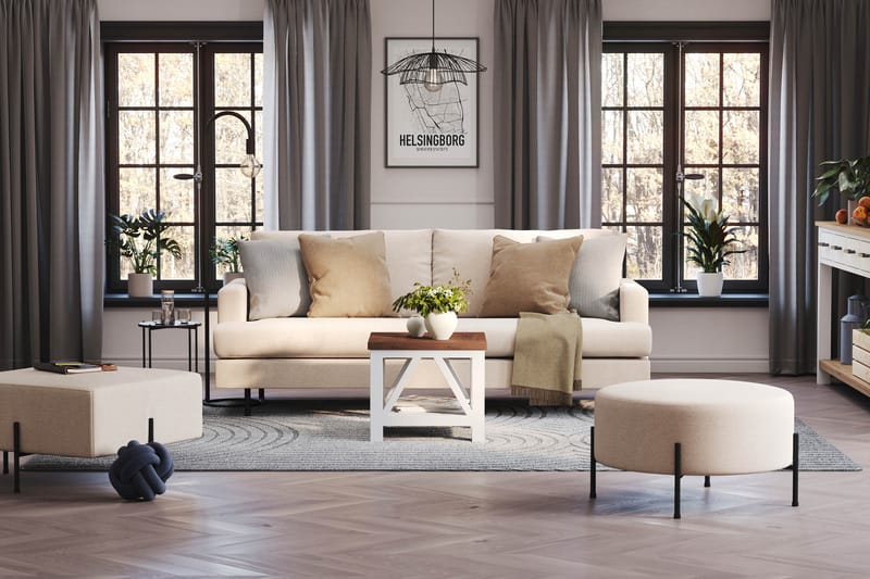 Menard Compact 3-istuttava Kangassohva - Beige - Huonekalut - Sohva - 3:n istuttava sohva