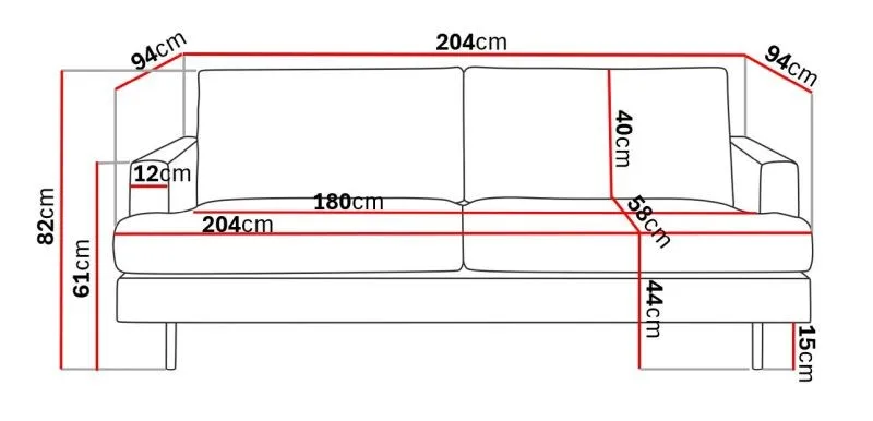Menard Compact 3-istuttava Kangassohva - Tummanharmaa - Huonekalut - Sohva - 3:n istuttava sohva