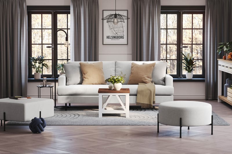 Menard Compact 3-istuttava Kangassohva - Vaaleanharmaa - Huonekalut - Sohva - 3:n istuttava sohva