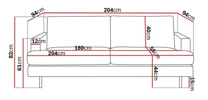 Menard Compact 3-istuttava Manchestersohva - Tummanharmaa - Huonekalut - Sohva - 3:n istuttava sohva