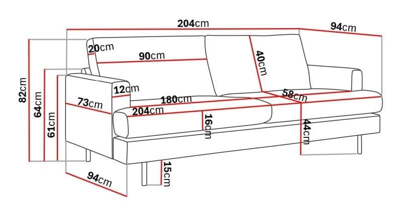 Menard Compact 3-istuttava Manchestersohva - Tummanharmaa - Huonekalut - Sohva - 3:n istuttava sohva