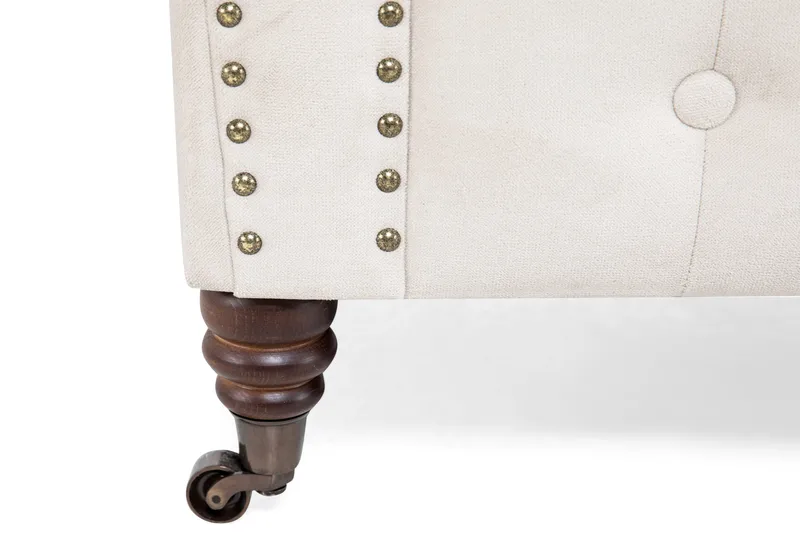 Samettisohva Chester Deluxe 2:n ist - Beige - Huonekalut - Sohva - 2:n istuttava sohva