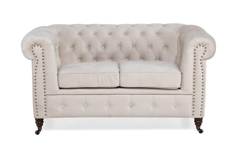 Samettisohva Chester Deluxe 2:n ist - Beige - Huonekalut - Sohva - 2:n istuttava sohva