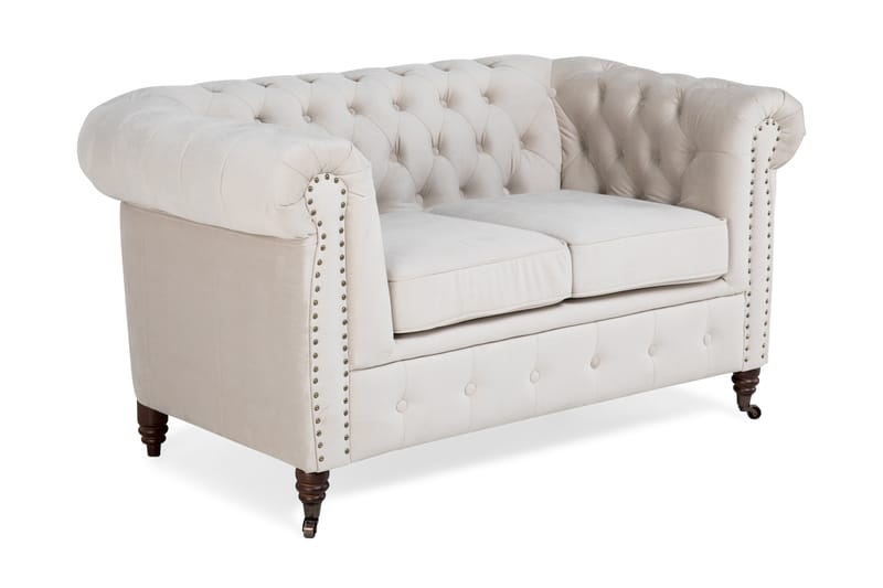 Samettisohva Chester Deluxe 2:n ist - Beige - Huonekalut - Sohva - 2:n istuttava sohva