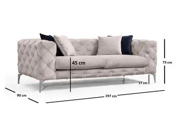 Sohva Canunda 2:n ist - Beige - Huonekalut - Sohva - 2:n istuttava sohva