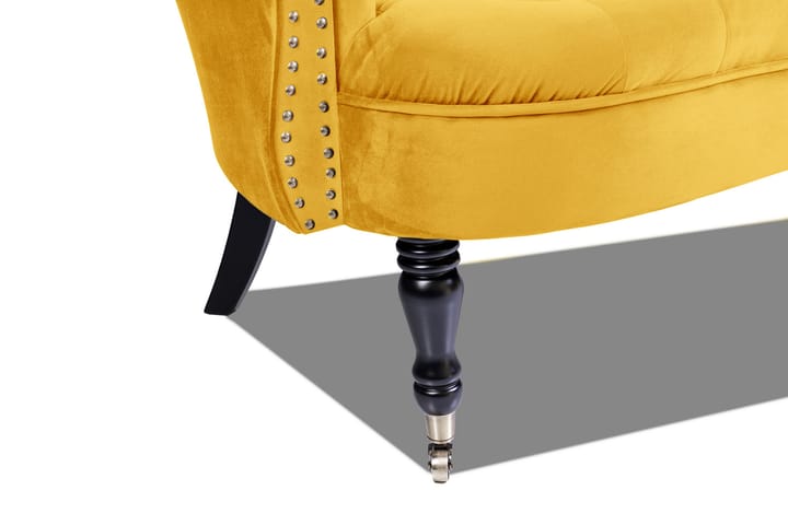Sohva Chester Ludovic 2:n ist - Keltainen - 2:n istuttava sohva - Howard-sohvat - Samettisohva