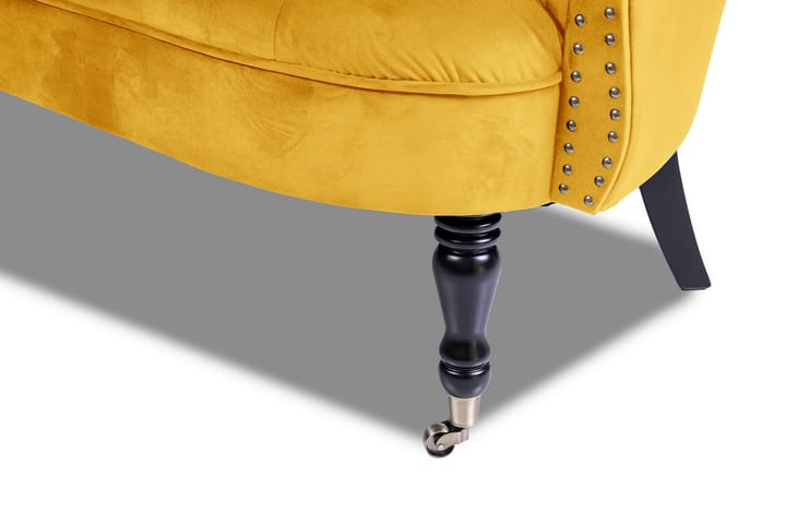 Sohva Chester Ludovic 2:n ist - Keltainen - 2:n istuttava sohva - Howard-sohvat - Samettisohva