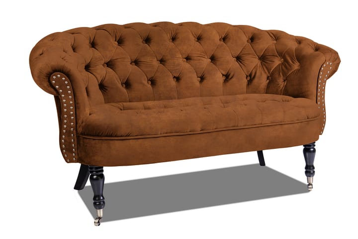 Sohva Chester Ludovic 2:n ist - Konjakki - 2:n istuttava sohva - Howard-sohvat - Samettisohva