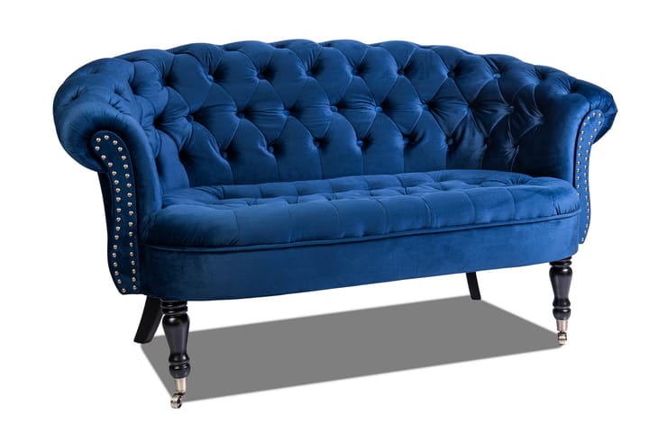 Sohva Chester Ludovic 2:n ist - Sininen - 2:n istuttava sohva - Howard-sohvat - Samettisohva