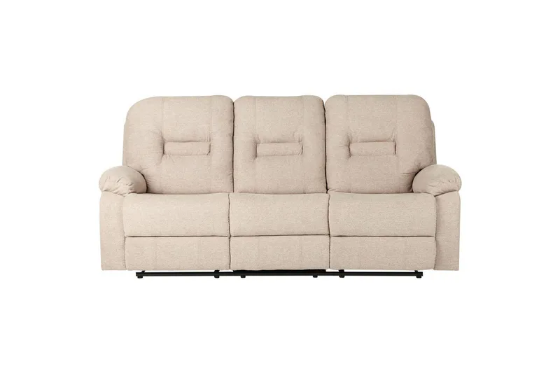 3-istuttava manuaalinen recliner-sohva Delia - Beige, musta - Huonekalut - Sohva - 3:n istuttava sohva