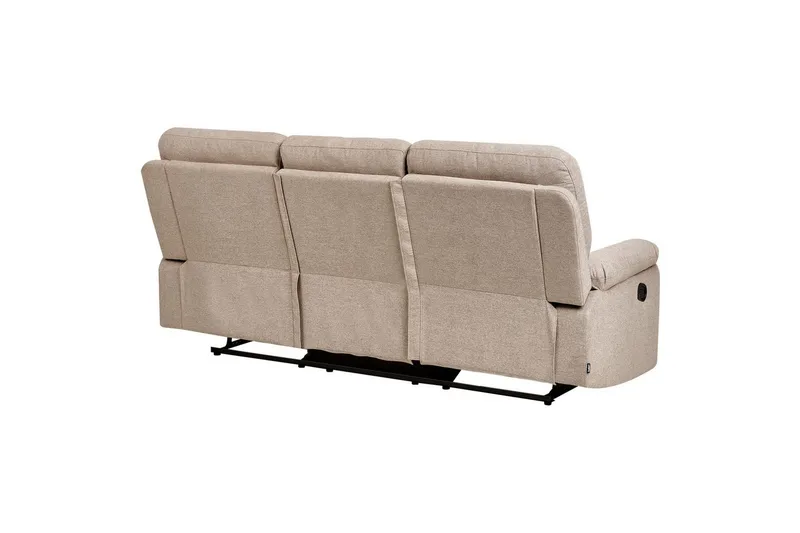 3-istuttava recliner-sohva, manuaalinen Bergen Beige, musta - Beige, musta - Huonekalut - Sohva - 3:n istuttava sohva