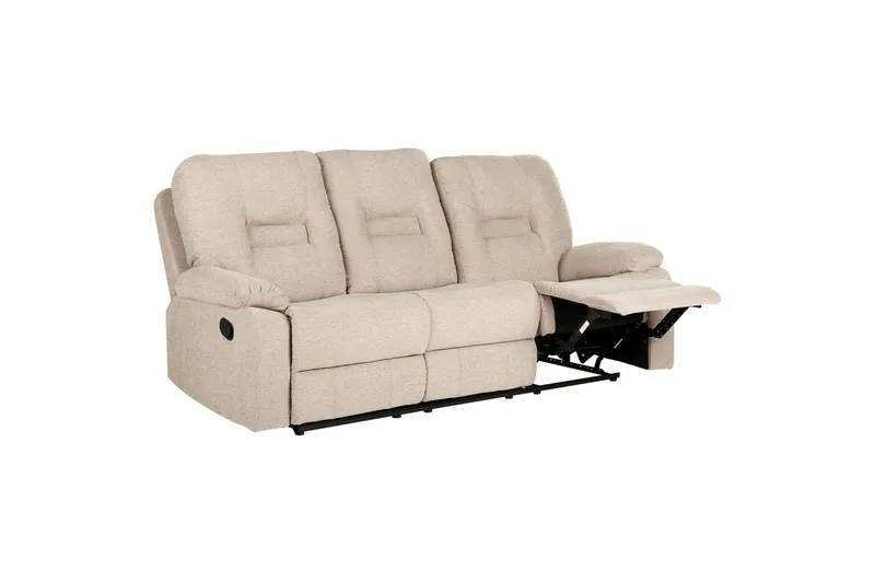 3-istuttava recliner-sohva, manuaalinen Bergen Beige, musta, Beige, musta