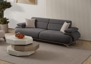 3-istuttava sohva Atelier Del Sofa Bonjo Silver (246 x 81 x 97 cm) Antrasiitti - Antrasiitti - Huonekalut - Sohva - 3:n istuttava sohva