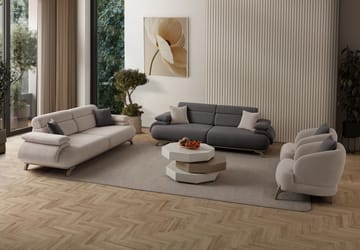 3-istuttava sohva Atelier Del Sofa Bonjo Silver (246 x 81 x 97 cm) Antrasiitti - Antrasiitti - Huonekalut - Sohva - 3:n istuttava sohva