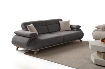 3-istuttava sohva Atelier Del Sofa Bonjo Silver (246 x 81 x 97 cm) Antrasiitti - Antrasiitti - Huonekalut - Sohva - 3:n istuttava sohva