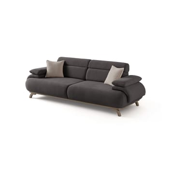 3-istuttava sohva Atelier Del Sofa Bonjo Silver (246 x 81 x 97 cm) Antrasiitti - Antrasiitti - Huonekalut - Sohva - 3:n istuttava sohva