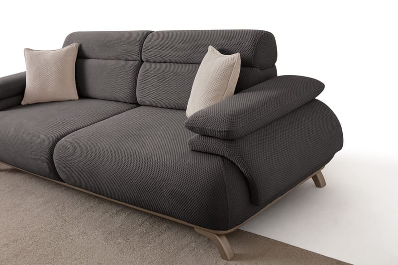 3-istuttava sohva Atelier Del Sofa Bonjo Silver (246 x 81 x 97 cm) Antrasiitti - Antrasiitti - Huonekalut - Sohva - 3:n istuttava sohva
