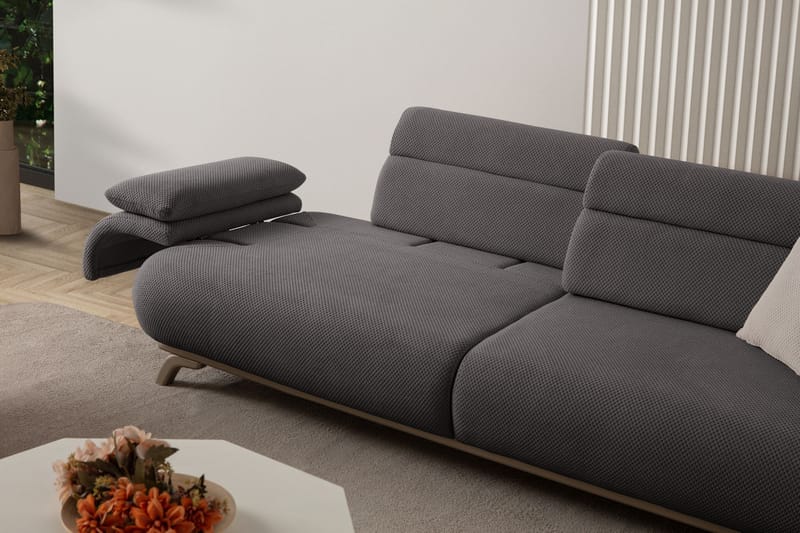 3-istuttava sohva Atelier Del Sofa Bonjo Silver (246 x 81 x 97 cm) Antrasiitti - Antrasiitti - Huonekalut - Sohva - 3:n istuttava sohva
