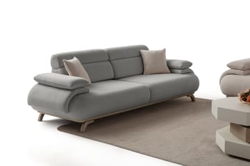 3-istuttava sohva Atelier Del Sofa Bonjo Silver (246 x 81 x 97 cm) Harmaa - Harmaa - Huonekalut - Sohva - 3:n istuttava sohva
