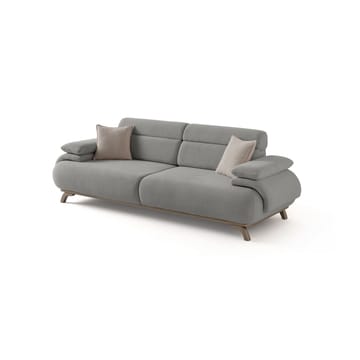 3-istuttava sohva Atelier Del Sofa Bonjo Silver (246 x 81 x 97 cm) Harmaa - Harmaa - Huonekalut - Sohva - 3:n istuttava sohva