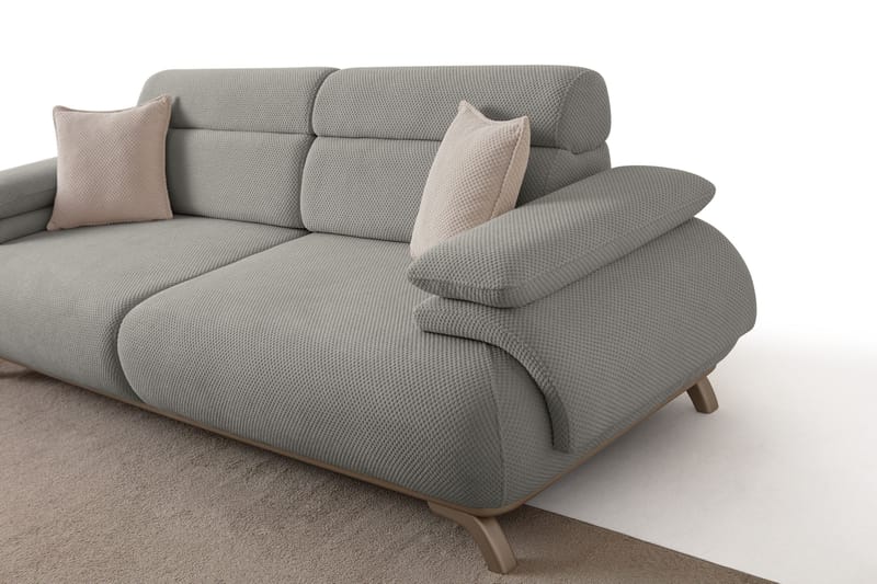3-istuttava sohva Atelier Del Sofa Bonjo Silver (246 x 81 x 97 cm) Harmaa - Harmaa - Huonekalut - Sohva - 3:n istuttava sohva