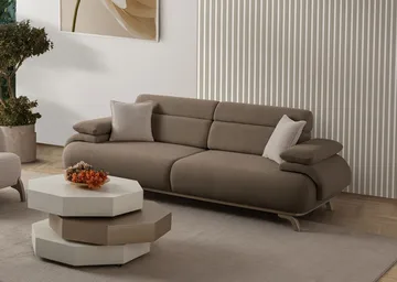 3-istuttava sohva Atelier Del Sofa Bonjo Silver (246 x 81 x 97 cm) Maa - Maa - Huonekalut - Sohva - 3:n istuttava sohva