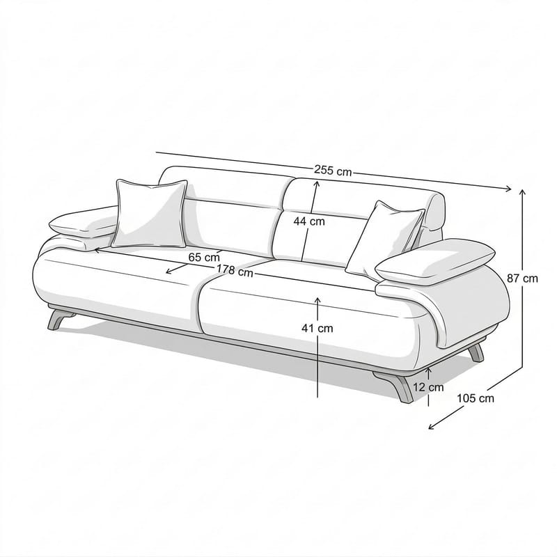 3-istuttava sohva Atelier Del Sofa Bonjo Silver (246 x 81 x 97 cm) Sea Green - Merivihreä - Huonekalut - Sohva - 3:n istuttava sohva