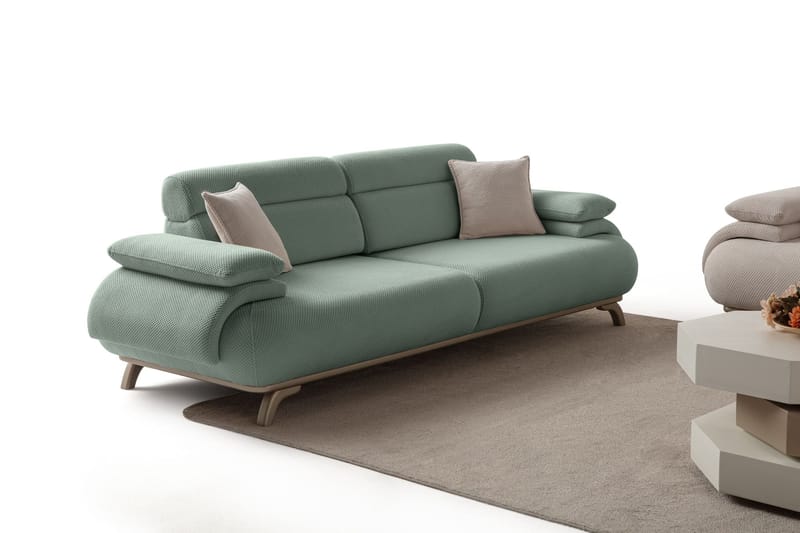 3-istuttava sohva Atelier Del Sofa Bonjo Silver (246 x 81 x 97 cm) Sea Green - Merivihreä - Huonekalut - Sohva - 3:n istuttava sohva