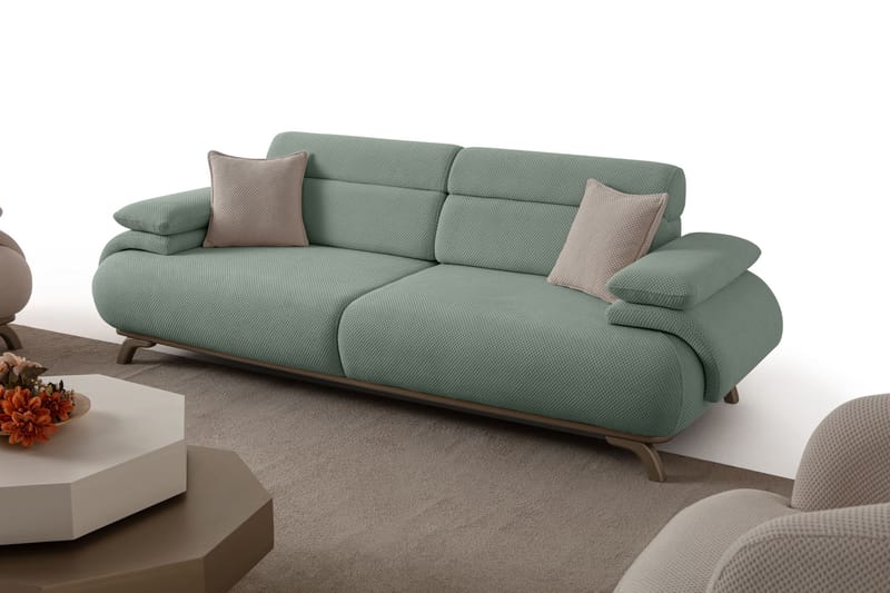 3-istuttava sohva Atelier Del Sofa Bonjo Silver (246 x 81 x 97 cm) Sea Green - Merivihreä - Huonekalut - Sohva - 3:n istuttava sohva