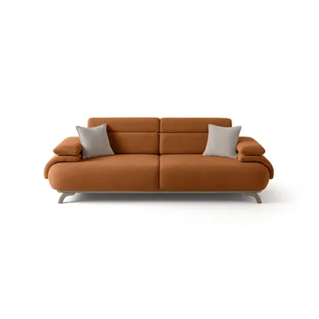 3-istuttava sohva Atelier Del Sofa Bonjo Silver (246 x 81 x 97 cm) Tile Red - Tiilenpunainen - Huonekalut - Sohva - 3:n istuttava sohva