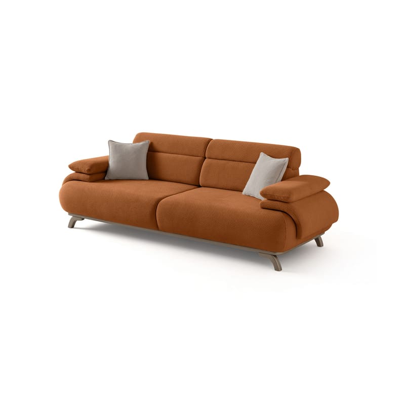 3-istuttava sohva Atelier Del Sofa Bonjo Silver (246 x 81 x 97 cm) Tile Red, Tiilenpunainen