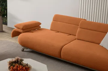 3-istuttava sohva Atelier Del Sofa Bonjo Silver (246 x 81 x 97 cm) Tile Red - Tiilenpunainen - Huonekalut - Sohva - 3:n istuttava sohva