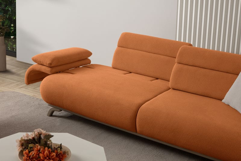 3-istuttava sohva Atelier Del Sofa Bonjo Silver (246 x 81 x 97 cm) Tile Red - Tiilenpunainen - Huonekalut - Sohva - 3:n istuttava sohva