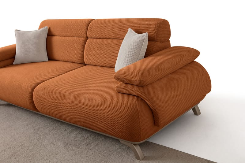 3-istuttava sohva Atelier Del Sofa Bonjo Silver (246 x 81 x 97 cm) Tile Red - Tiilenpunainen - Huonekalut - Sohva - 3:n istuttava sohva